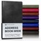 Gallery Leather Small Wide Address Book with Alphabetical Tabs up to 403 records, Leather Notebook Hardcover, Telephone and Address Books - 6 x 3.25 "